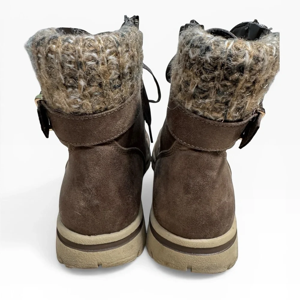 Cliffs by White Mountain Hearten Lace Up Booties Brown Womens Y2K Size US 9